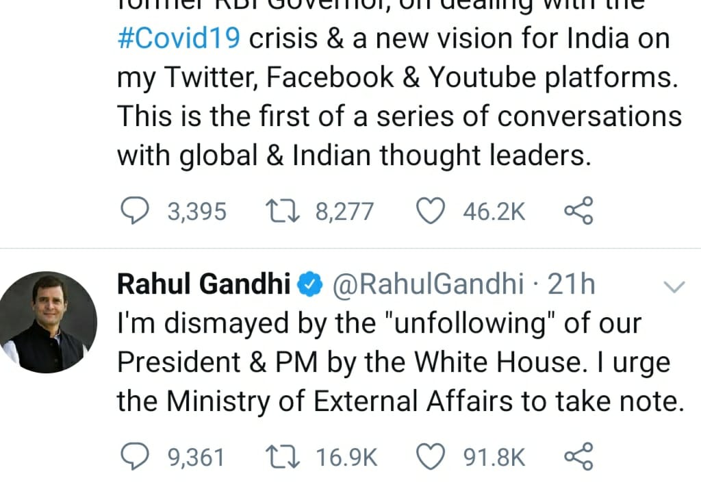 राहुल गाँधी ने किया था ट्वीट